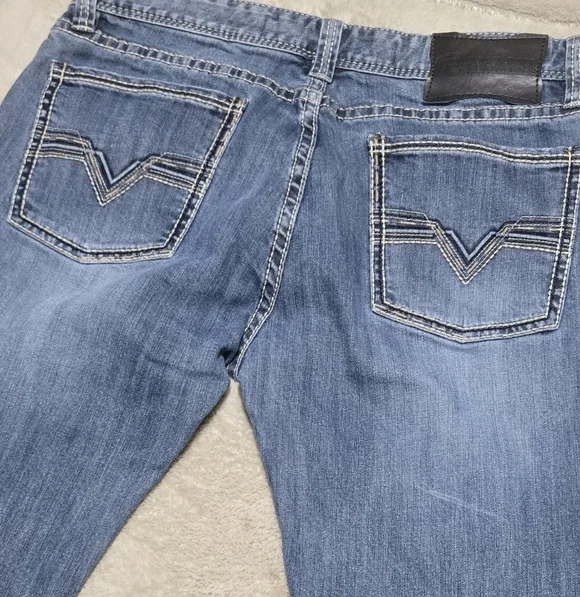 Rock And Roll Denim Revolver Slim Straight Leg Jeans Mens Size 36x33 Western - Picture 5 of 11